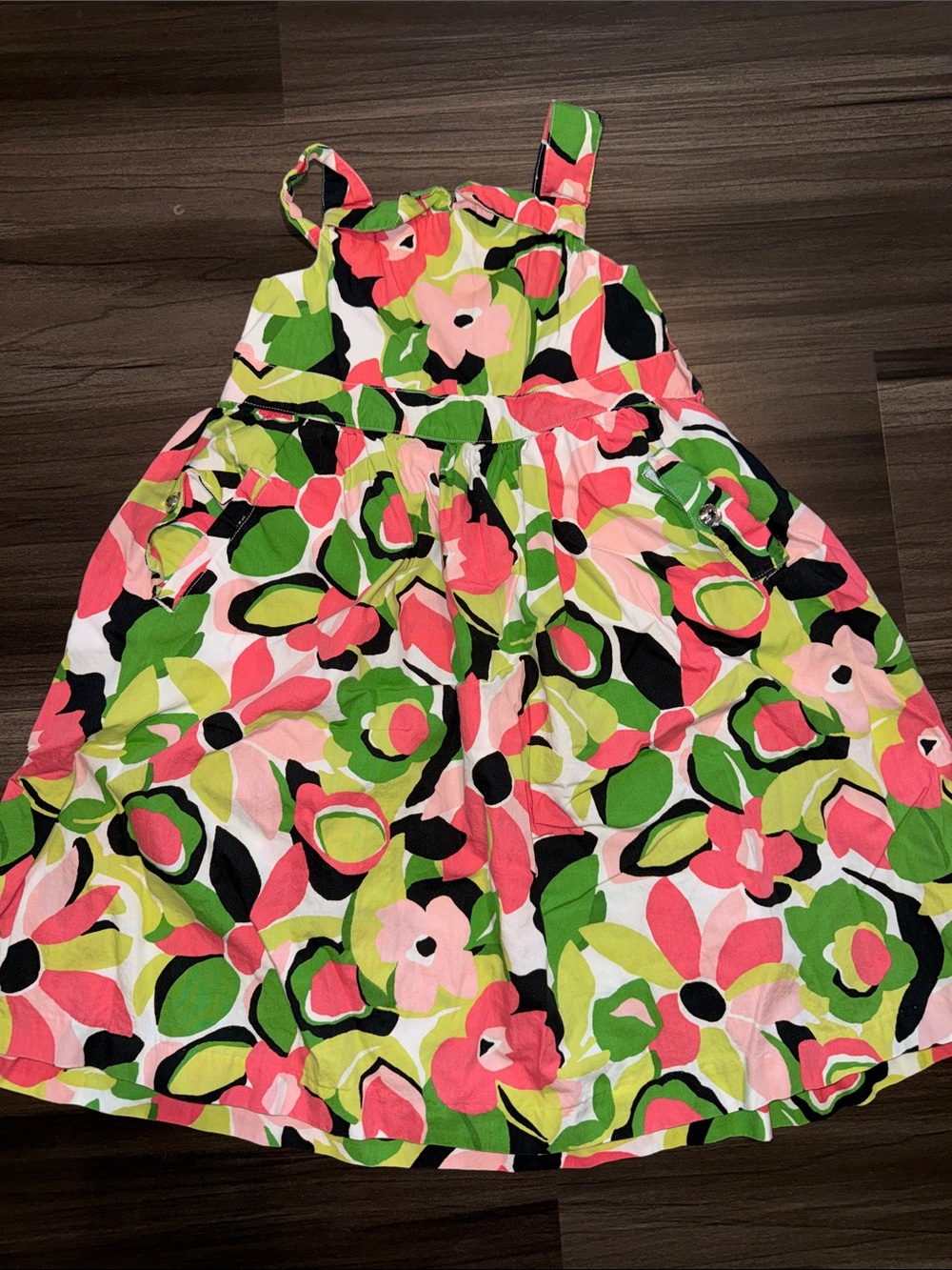Gymboree Floral Sundress - Pink Green Black White